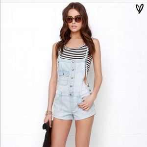 Billabong light wash overalls
